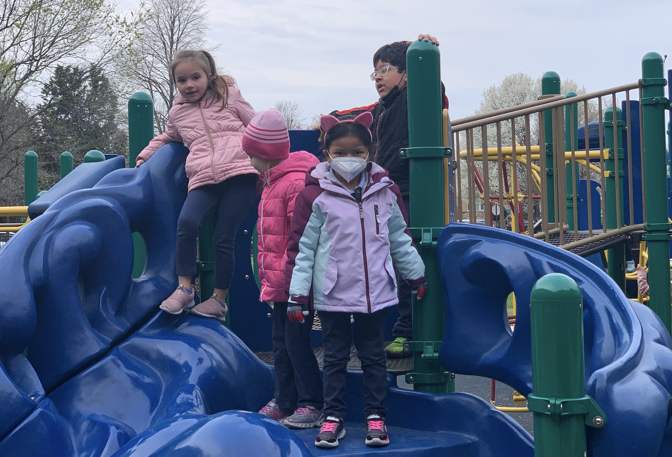 Kids playing on a school playground